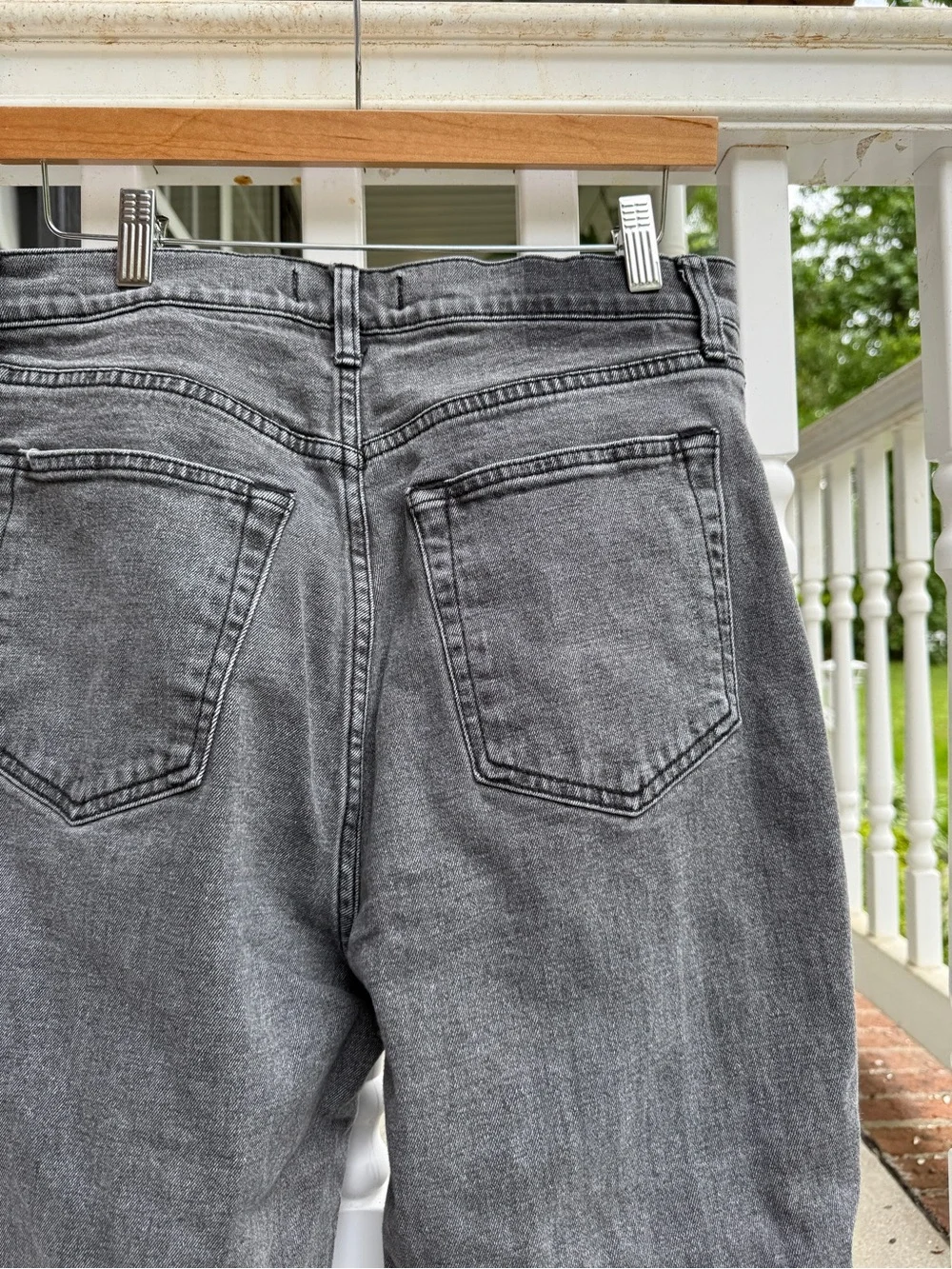 Abercrombie & Fitch Black Gray The ankle straight ultra high rise Jeans 31 12